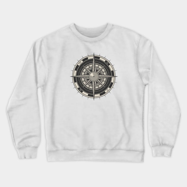 Vintage nautical compass rose Crewneck Sweatshirt by oceanys